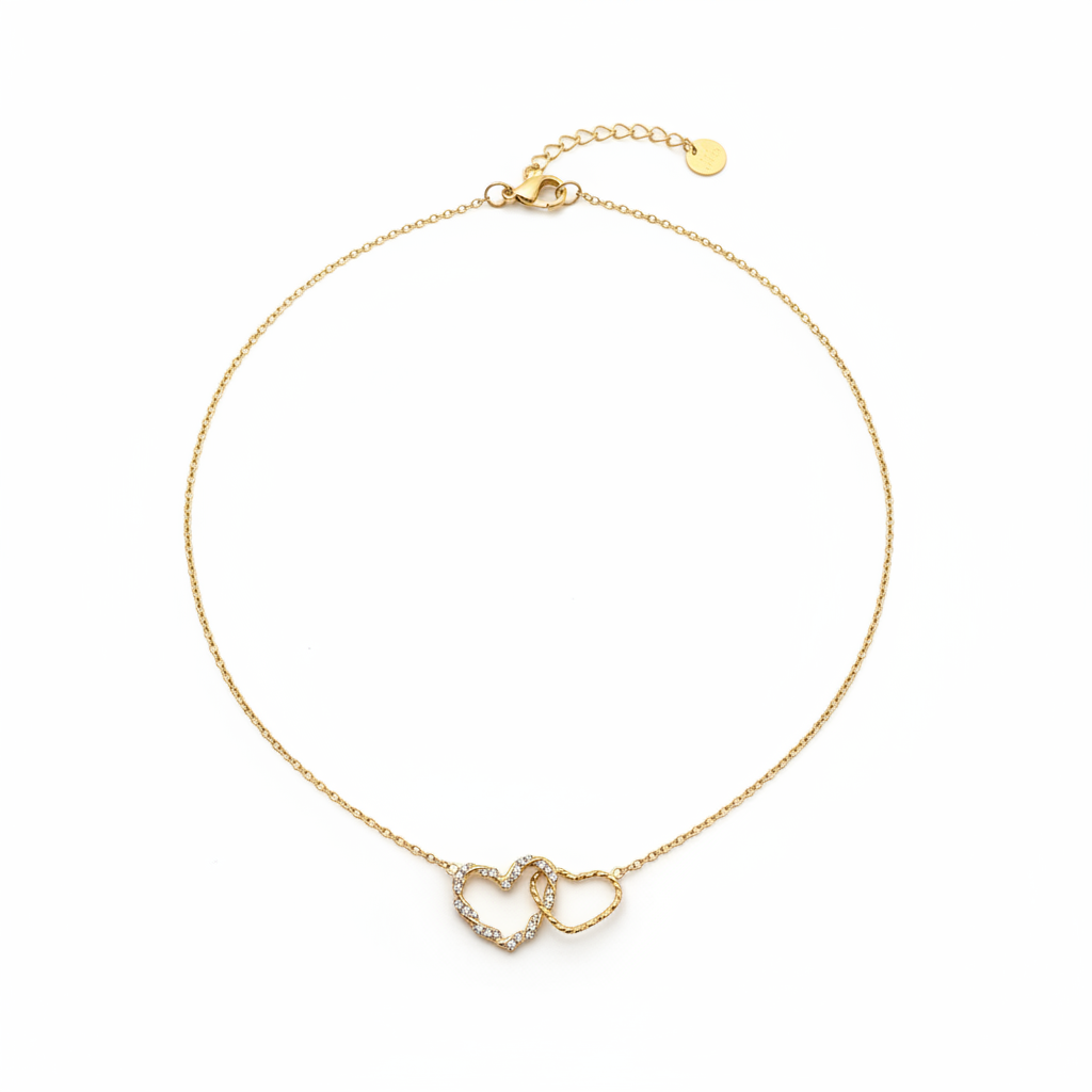 Collier You & Me fond blanc