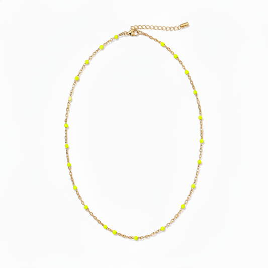 Collier Sofia jaune fluo