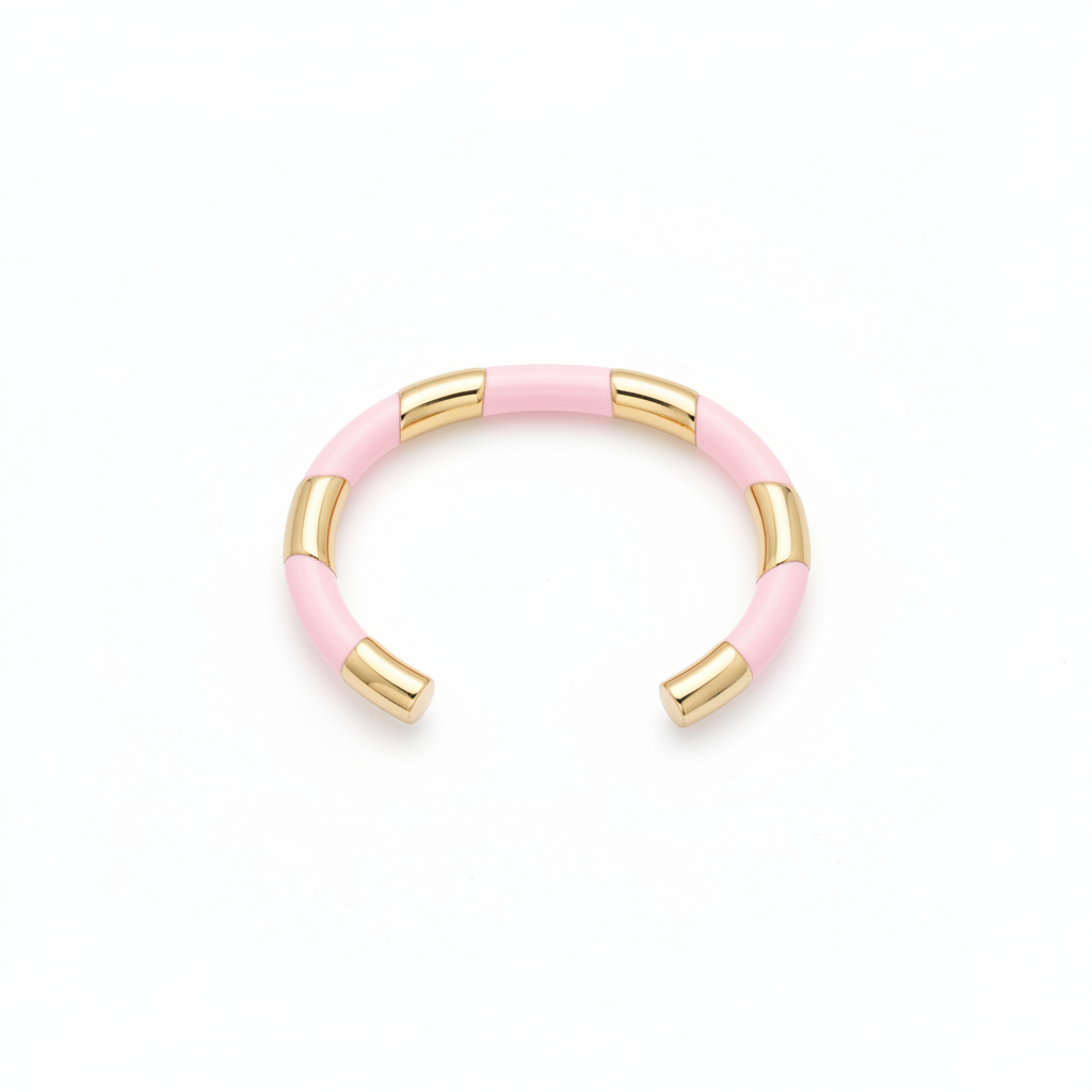 Jonc Candy Rose fond blanc